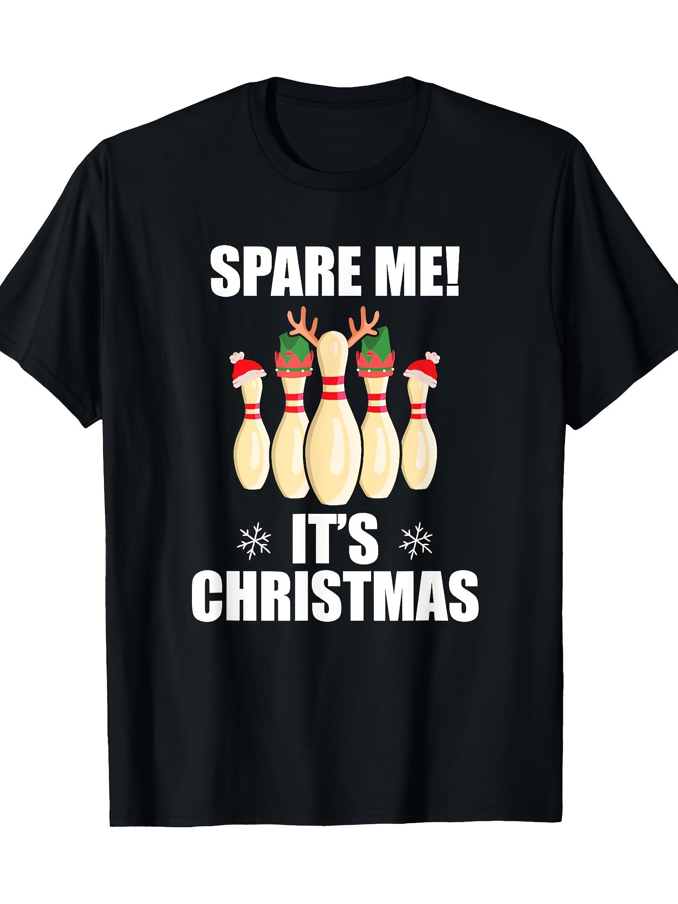 Short Sleeve Bowling Shirt Retro - T-shirt de bowling noir pour hommes