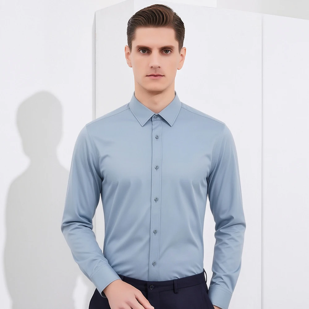 Breathable Bamboo Fiber Shirt Non Iron - Chemise habillée homme sans repassage, extensible