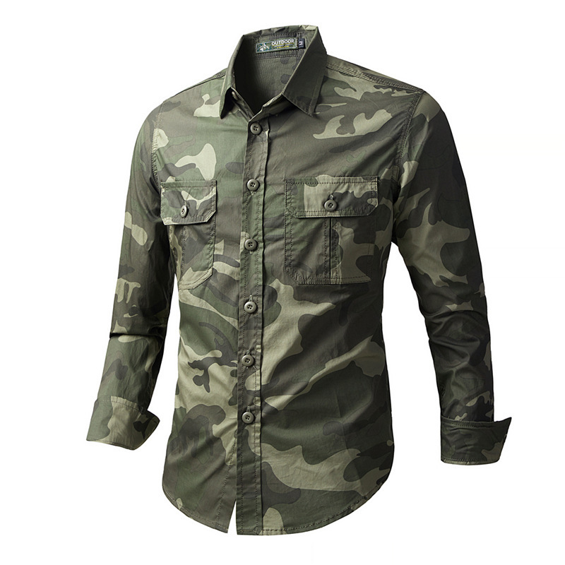 Tactical Military Shirt Cargo - Chemises tactiques cargo pour hommes printemps-automne,