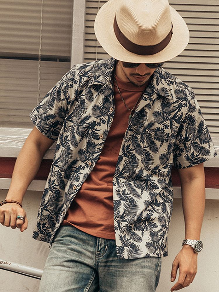 Vintage Hawaiian Floral Shirt - Chemise hawaïenne tendance pour homme, manches