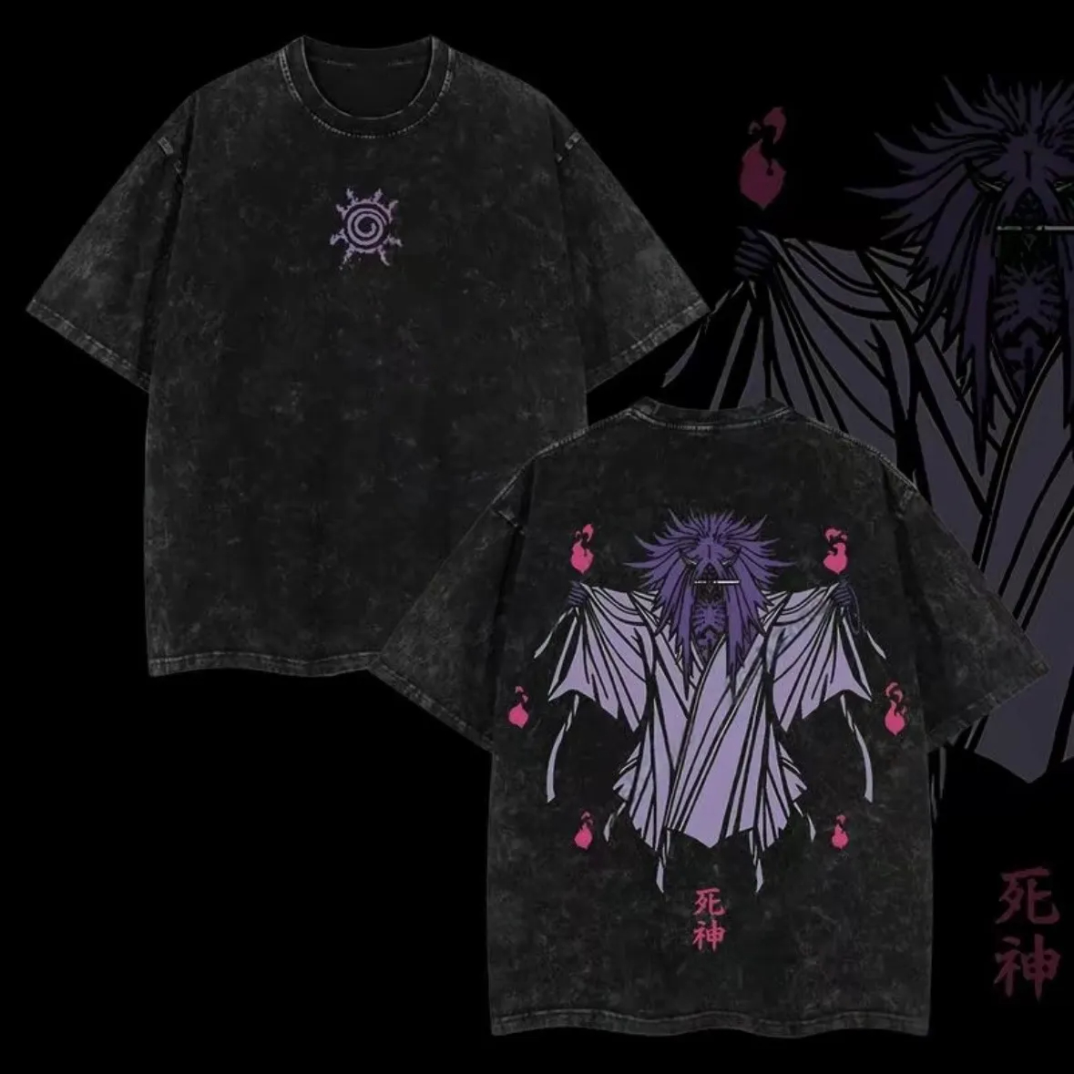 Acid Wash Vintage Graphic T Shirt - T-shirt Shinigami Naruto Reaper Seal Vintage