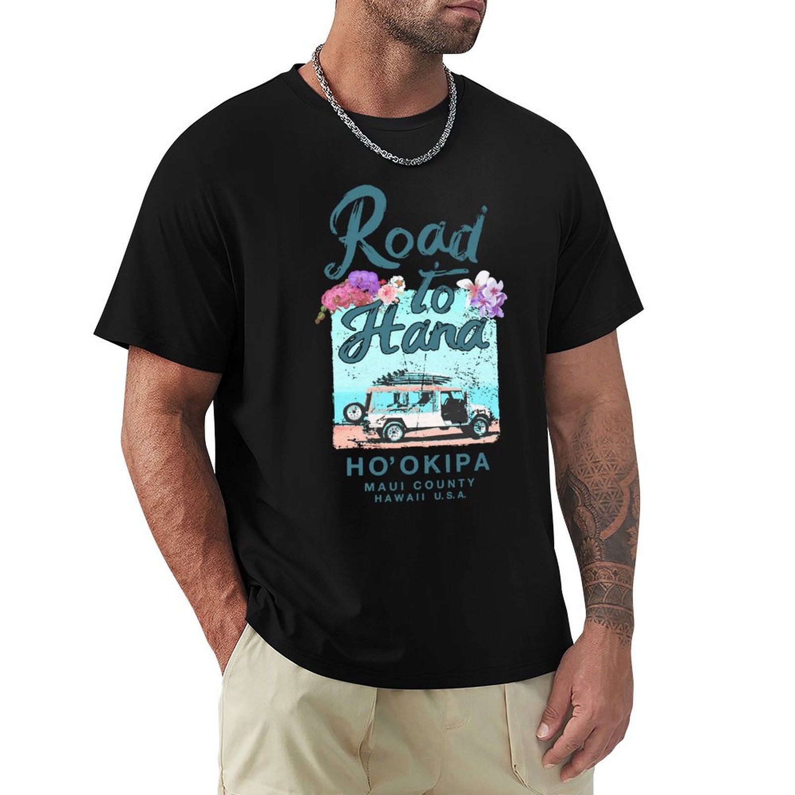 Road to Hana Maui Hawaii T-shi - Vintage Hawaiian Floral Shirt avis et prix