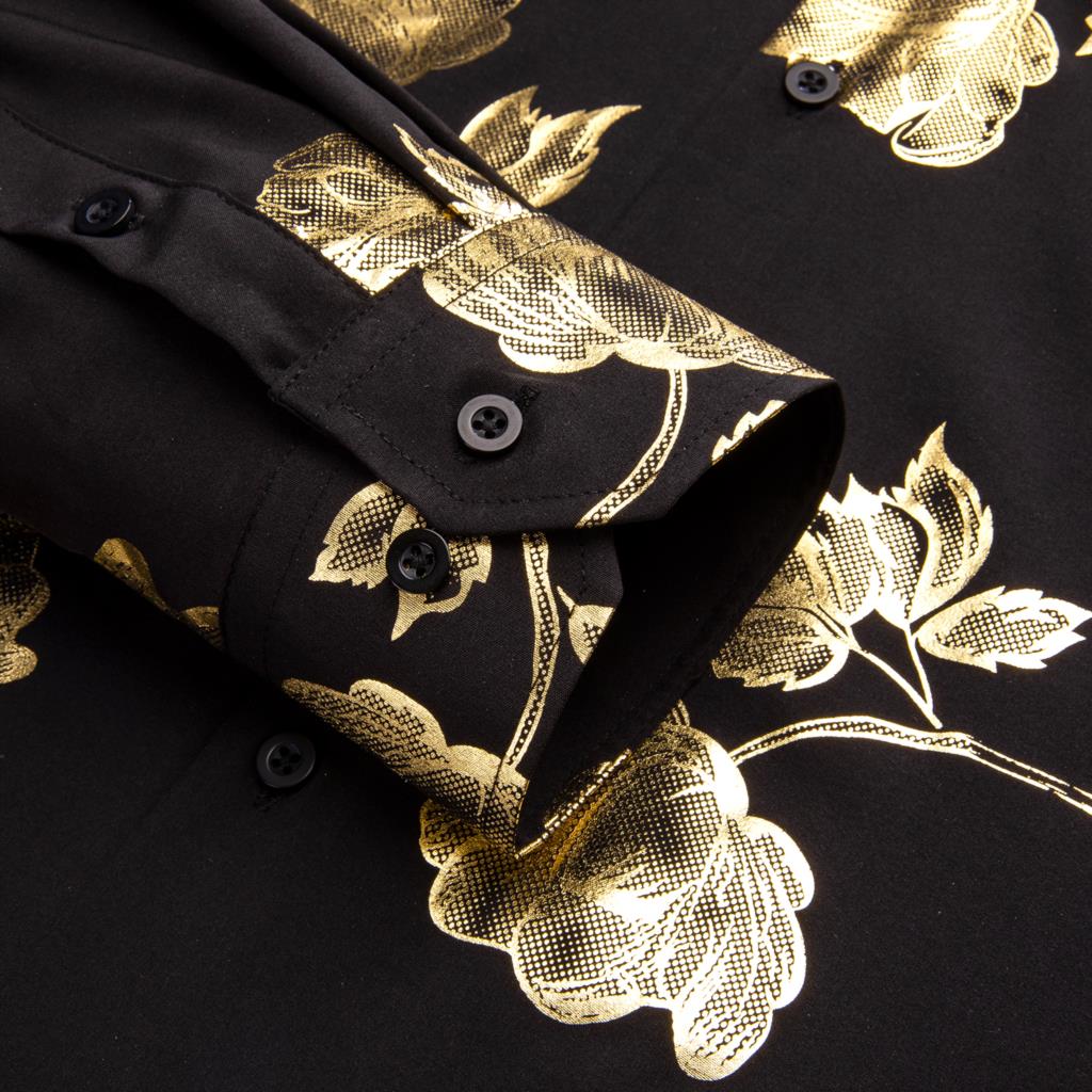 Hi-aught-Chemises noires et do - Mens Satin Silk Dress Shirt avis et prix