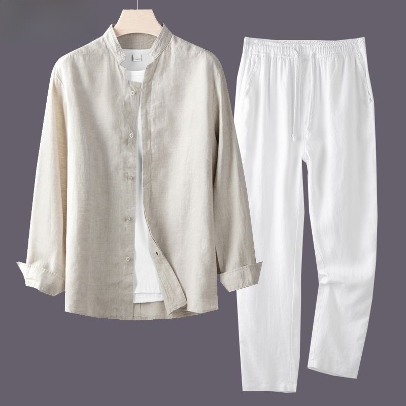 Ensemble chemise et short en c - Mens Linen Shirt Long Sleeve avis et prix