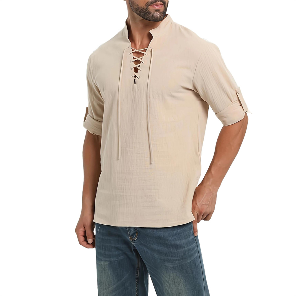 Chemise Pirate pour hommes, Vi - Medieval Gothic Lace Up Pirate Shirt avis et prix
