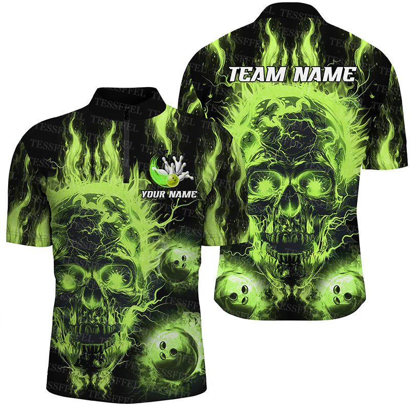 Nom personnalisé Graffiti flam - Short Sleeve Bowling Shirt Retro avis et prix