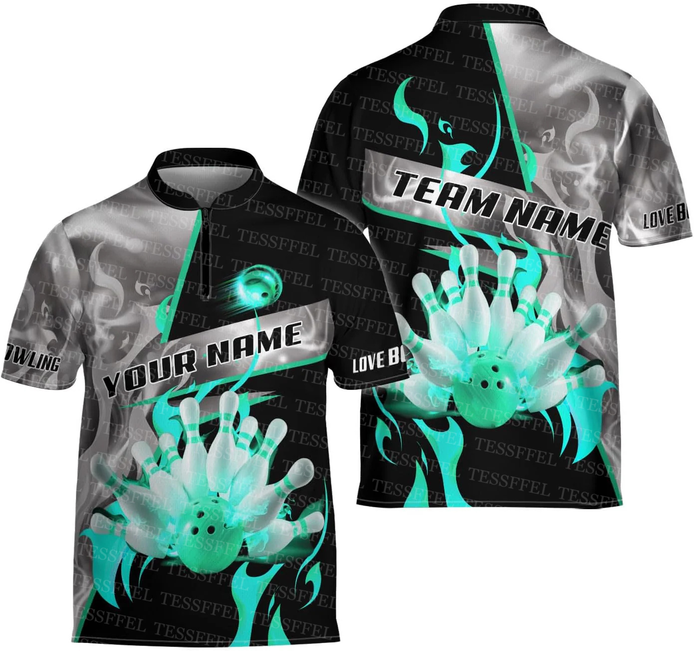 Nom personnalisé Graffiti flam - Short Sleeve Bowling Shirt Retro avis et prix