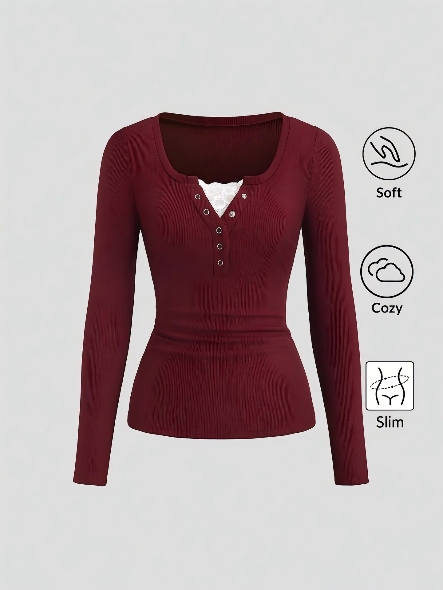 T-shirt Henley pour femme, col - T-Shirts avis et prix
