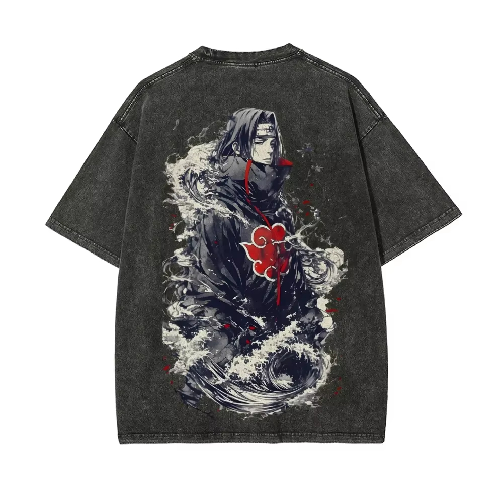 T-shirt Naruto Itachi Uchiha A - Acid Wash Vintage Graphic T Shirt avis et prix