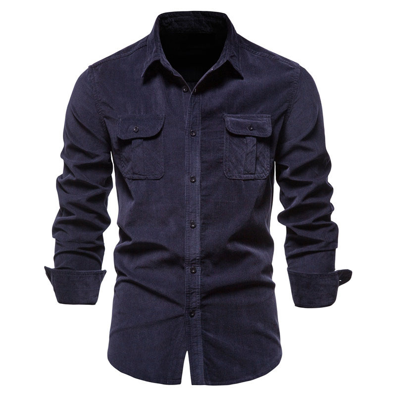 Vintage couleur unie velours c - Corduroy Button Up Shirt Men avis et prix