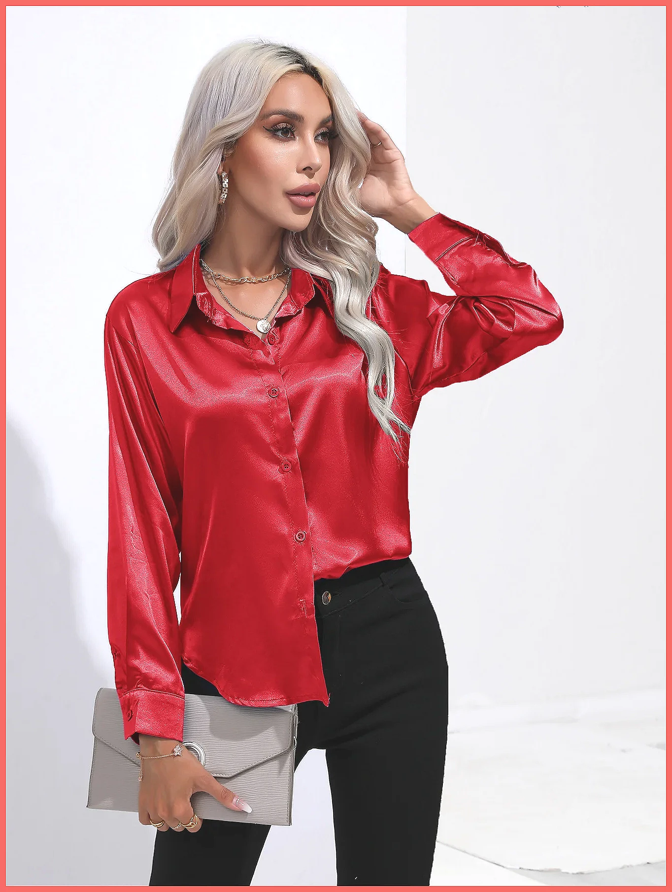 Chemise en satin pour femme Pr - Shirts avis et prix