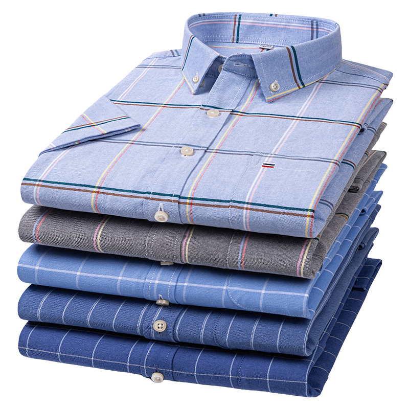 Chemise rayée à carreaux à man - Oxford Cotton Casual Shirt Business avis et prix