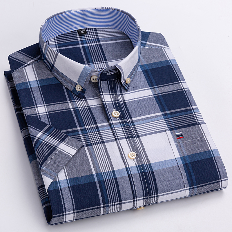 Chemise rayée à carreaux à man - Oxford Cotton Casual Shirt Business avis et prix
