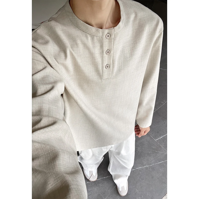 T-shirt décontracté pour homme - Mens Linen Shirt Long Sleeve avis et prix