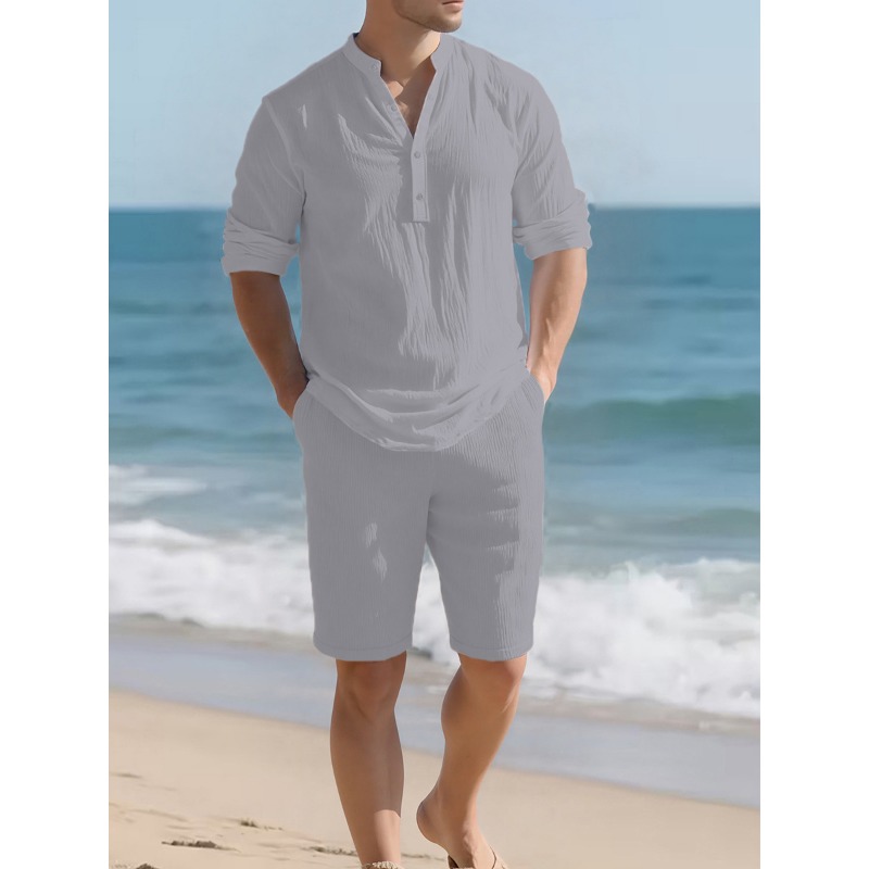 Ensemble deux pièces en lin mé - Mens Linen Shirt Long Sleeve avis et prix