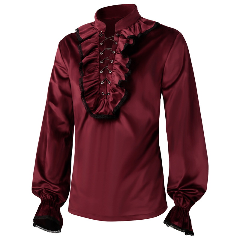 Chemise gothique victorienne à - Medieval Gothic Lace Up Pirate Shirt avis et prix