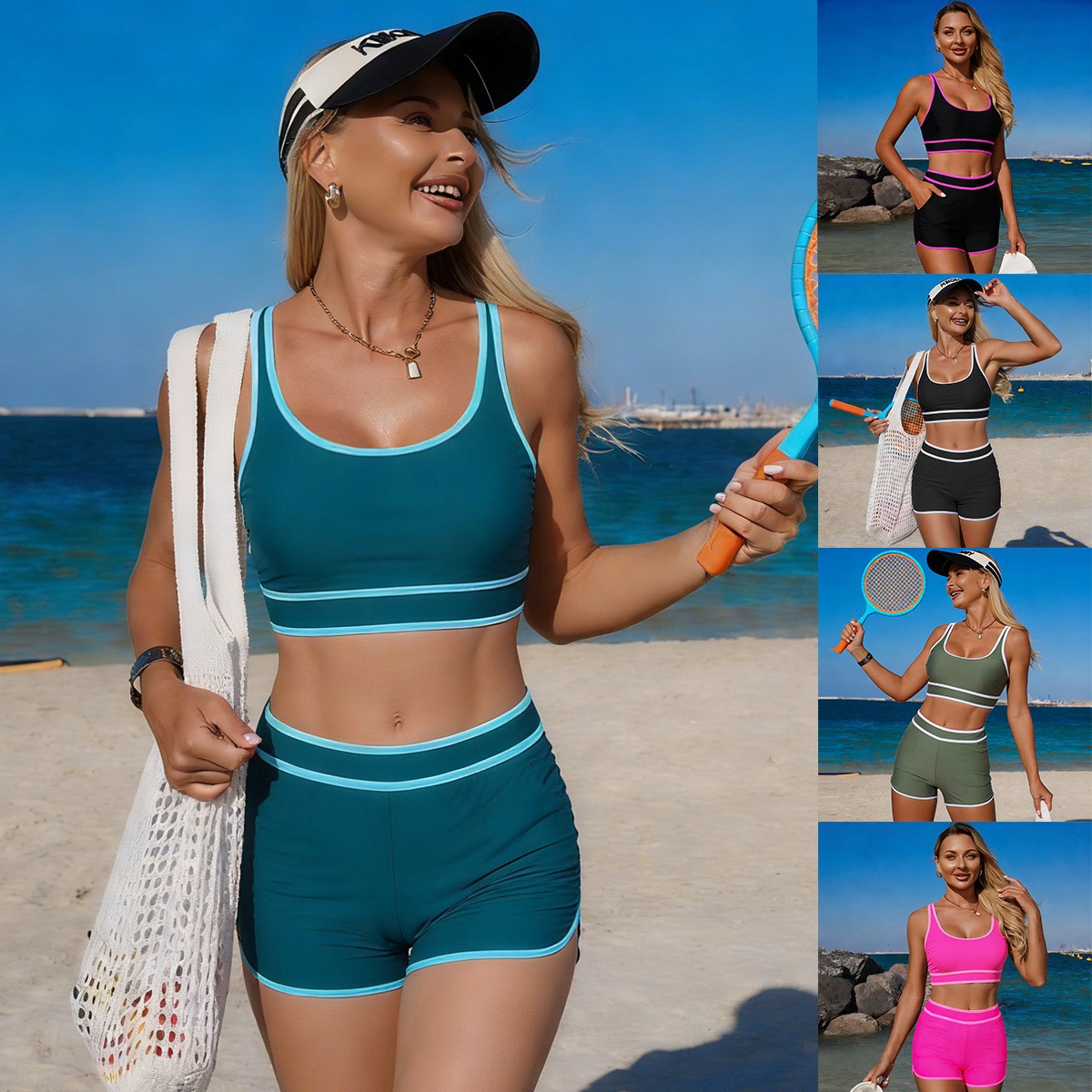 Bikini vert olive, haut court  - Shorts avis et prix