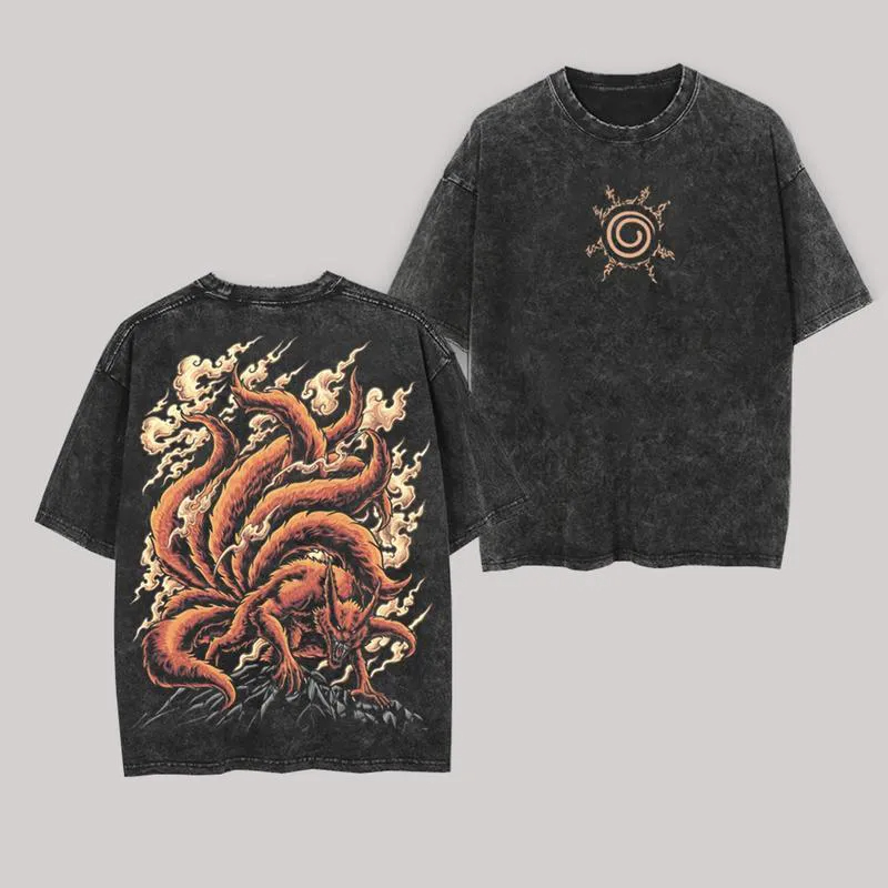 T-shirt Kurama Kyuubi Naruto V - Acid Wash Vintage Graphic T Shirt avis et prix