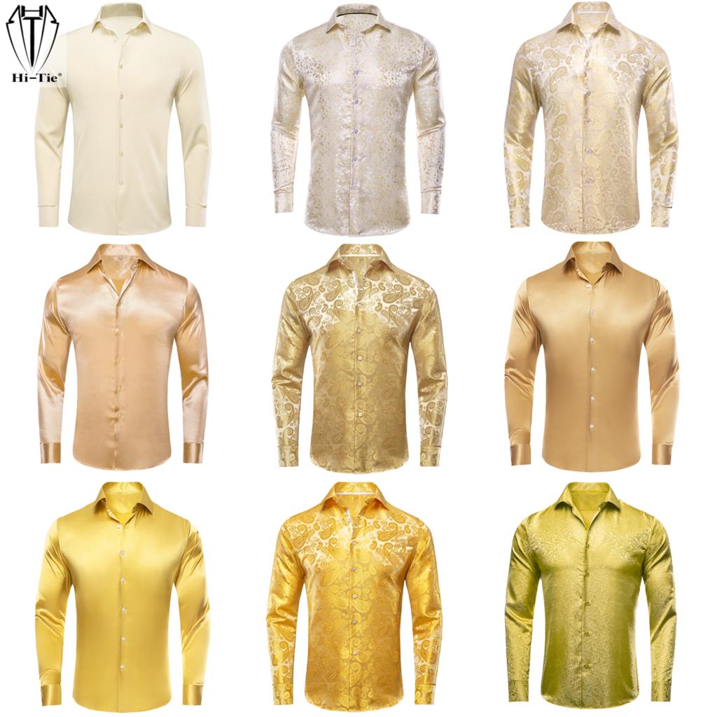 Hi-aught-Chemise habillée à ma - Mens Satin Silk Dress Shirt avis et prix