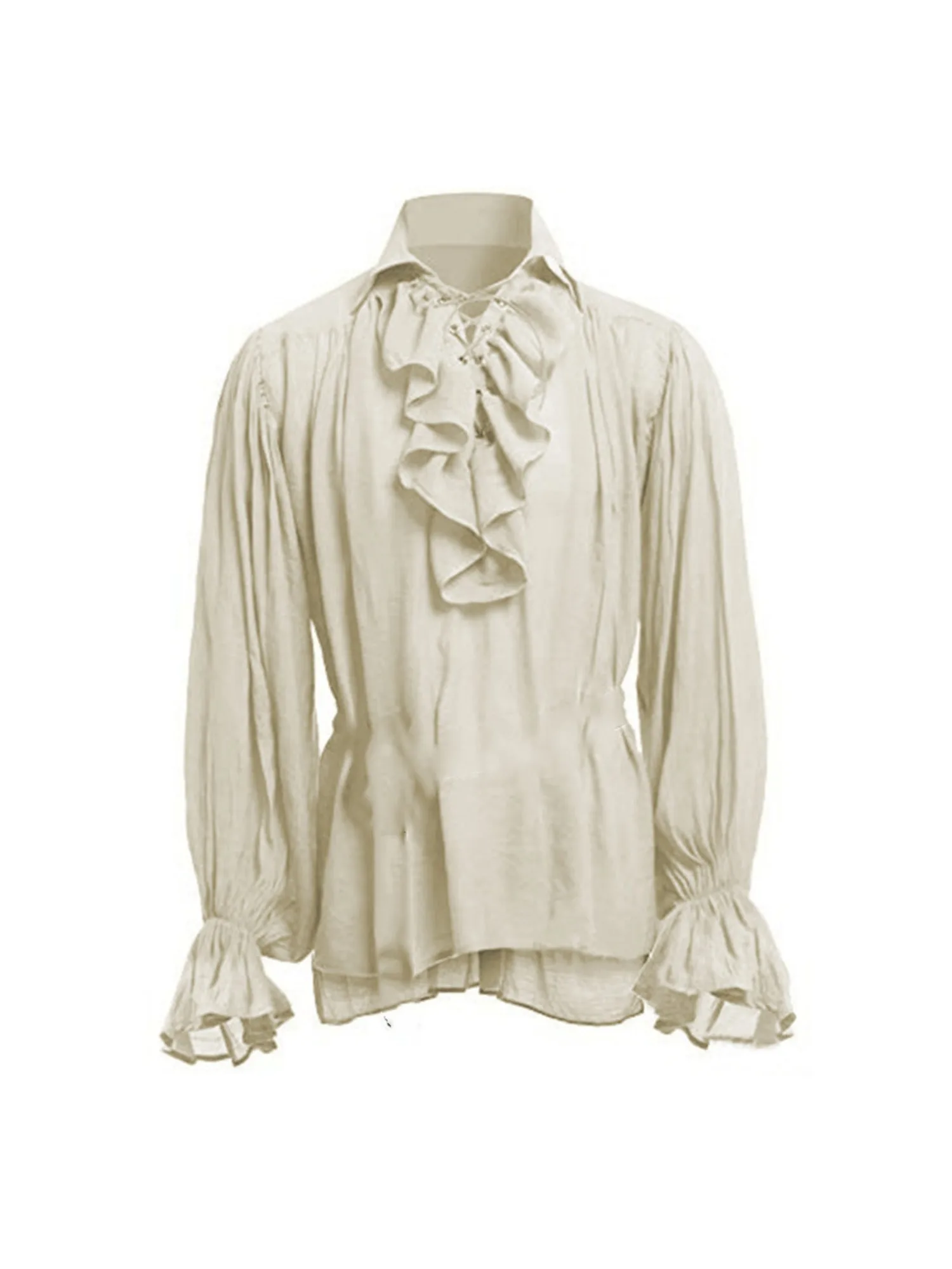 Hommes Pirate Chemise Vampire  - Medieval Gothic Lace Up Pirate Shirt avis et prix