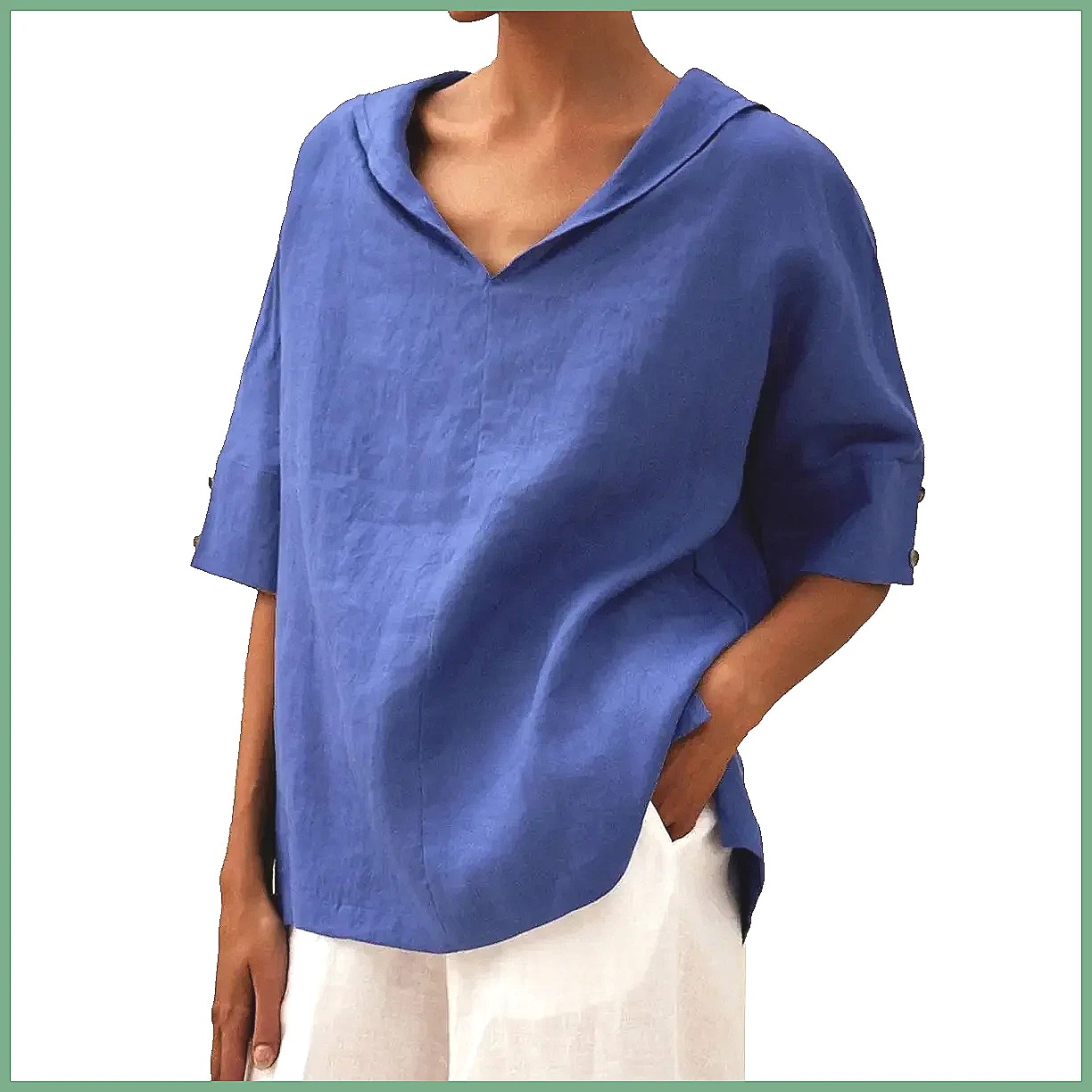 Chemisier ample en coton et li - Shirts avis et prix