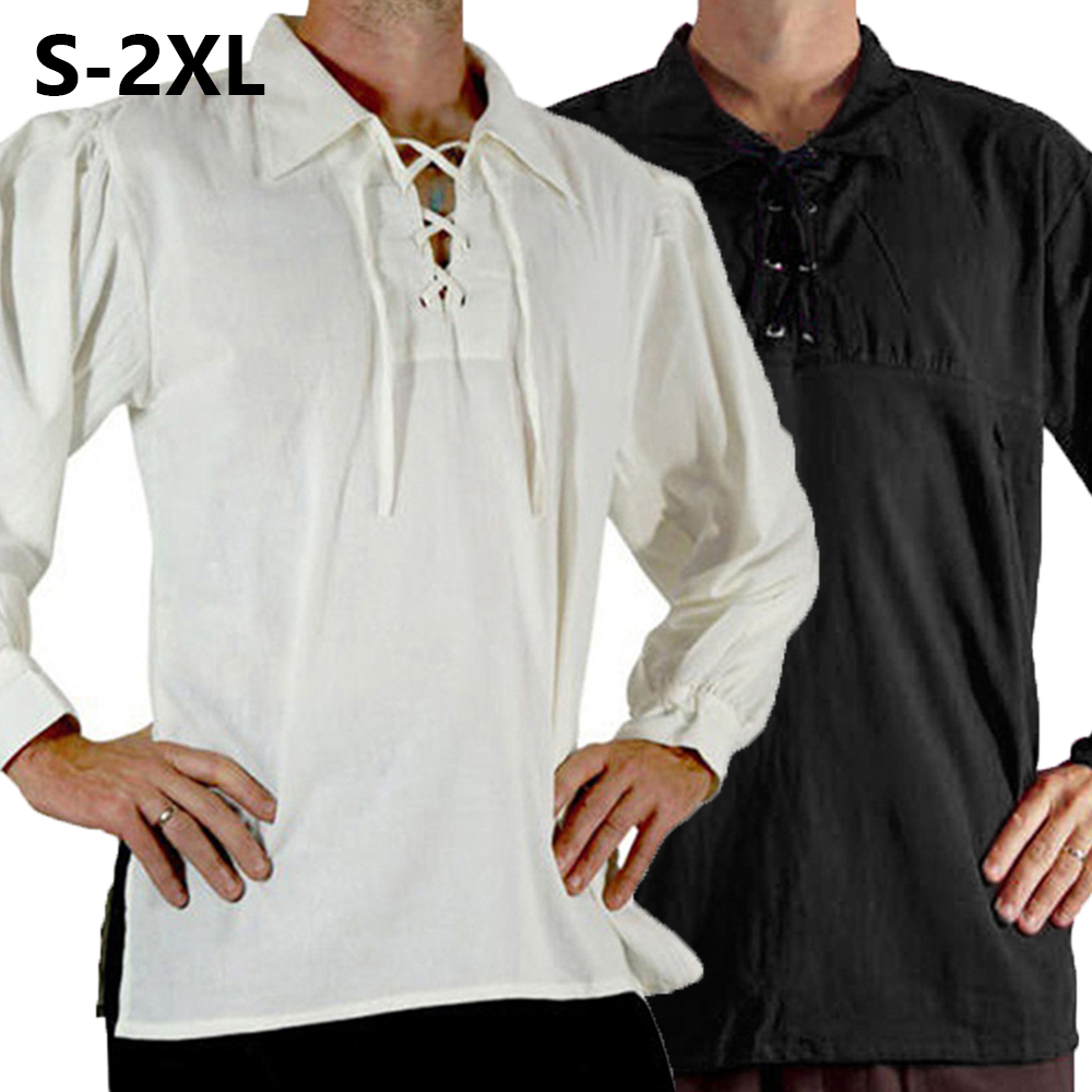 Costume de Pirate de la Renais - Medieval Gothic Lace Up Pirate Shirt avis et prix