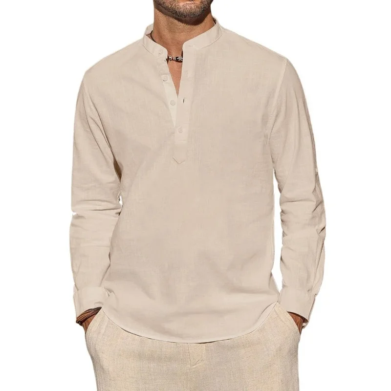 T-shirts à manches longues pou - Mens Linen Shirt Long Sleeve avis et prix