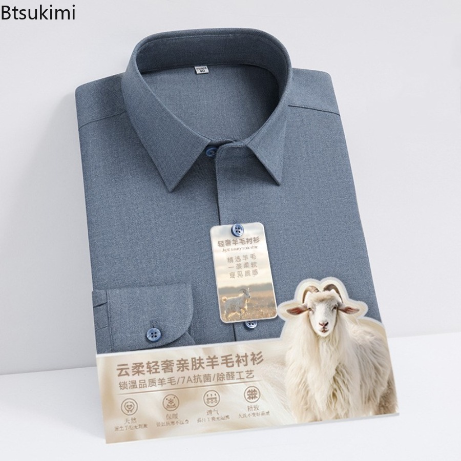 Chemises à manches longues en  - Mandarin Collar Formal Shirt Slim Fit avis et prix